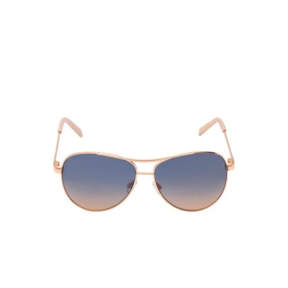 Jessica Simpson J106 Rose Gold Nude Aviator Sunglasses Blue Gradient Lens JS NEW - Picture 1 of 13